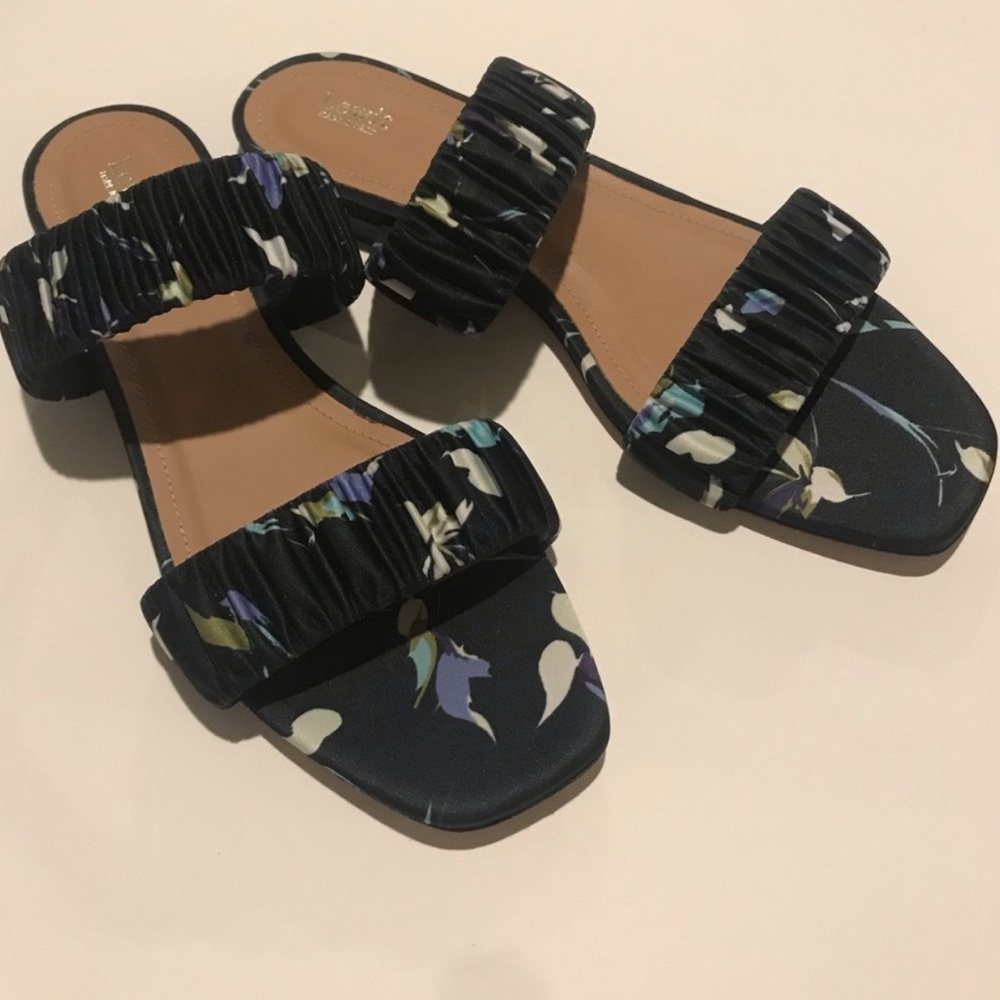 New Lewit Elena Ruched Floral Slides - Picture 4 of 8
